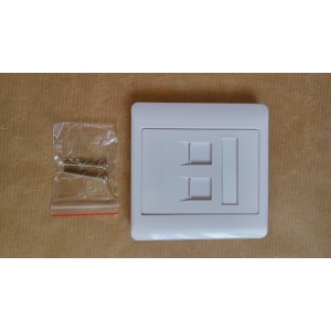 Рамка облицювальна на два порти, шторка, 86х86 KD-FP06. Photo 3 Рамка облицювальна на два порти, шторка, 86х86 KD-FP06. Photo 3