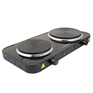 Електроплитка настільна 2500W, Black, 2 комфорки діаметром 18,8 см і 15,5 см, обмінна гарантія EKH007K Electric Hot Plate. Photo 2