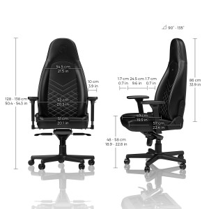 Крісло геймерське Noblechairs ICON Black/Platinum White. Photo 3