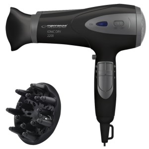 Фен для волосся з дифузором, 2200Вт, чорний, 2 шви дкості, 3 темп рівні, обмінна гарантія  EBH005K Hair Dryer