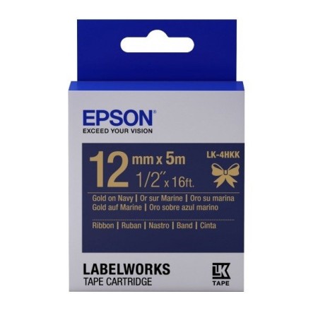 Витратні матеріали для друкувальних пристроїв EPSON Tape - LK4HKK Ribbon Gold/Navy (C53S654002)
