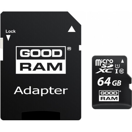 Картка пам'яті GOODRAM 64GB MICRO CARD cl 10 UHS I + (M1AA-0640R12)