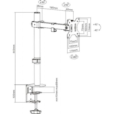 Аксесуар для моніторів і інформаційних дисплеїв BRATECK LDT12-C011 (LDT12-C011)