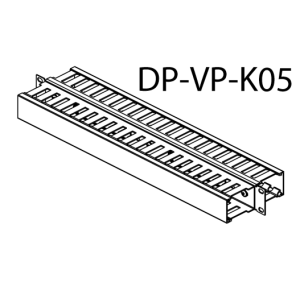 Kабельний організатор 1U двобічний, пласт. 40*60,  RAL9005 DP-VP-K05