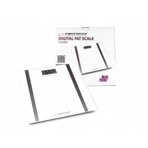Ваги підлогові, білого кольору, вимірюють відсоток  жиру в організмі, води, м'язів, 4-ри тензодатчики EBS018W Samba White. Photo 2