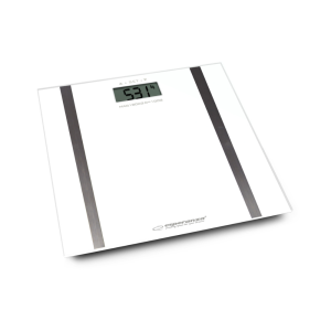 Ваги підлогові, білого кольору, вимірюють відсоток  жиру в організмі, води, м'язів, 4-ри тензодатчики EBS018W Samba White