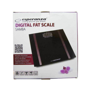 Ваги підлогові,чорного кольору, вимірюють відсоток  жиру в організмі, води, м'язів, 4-ри тензодатчики EBS018K Samba Black. Photo 3