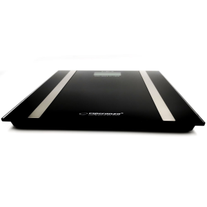 Ваги підлогові,чорного кольору, вимірюють відсоток  жиру в організмі, води, м'язів, 4-ри тензодатчики EBS018K Samba Black. Photo 2