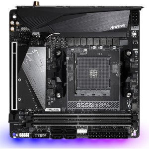 Mатеринська плата sAM4 AMD B550 2xHDMI/DP 2xM.2 (PCIe 4.0) USB 3.2 2.5 GbE LAN mini-ITX B550I AORUS PRO AX