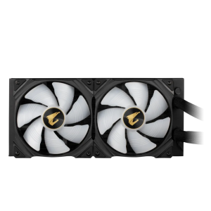 Кулер All-in-one Liquid Coolerwith LCD Display 2x1 40mm RGB FAN 60x60 color LCD MicroSD AORUS WATERFORCE X 280. Photo 2