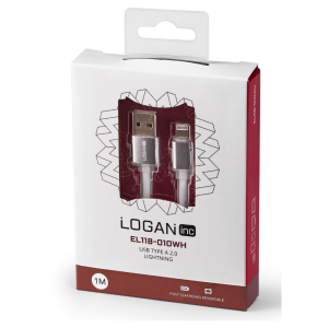 Кабель синхронізації Logan Apple Lightning to USB  1 м White (EL118-010WH) EL118-010WH