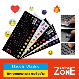 Наклейка на клавіатуру SampleZone SZ-N-W (прозора  УКР / РОС / АНГЛ Orange)  SZ-N-W. Photo 2 Наклейка на клавіатуру SampleZone SZ-N-W (прозора  УКР / РОС / АНГЛ Orange)  SZ-N-W. Photo 2