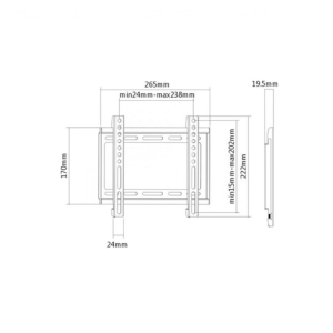 Кронштейн для ТВ (фіксований) Brateck KL22-22F 23