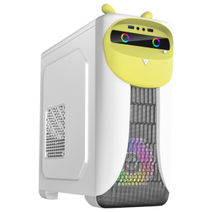 Корпус Micro ATX без блока живлення  ini Tower MB: Micro-ATX、Mini-ITX CUTEOWL White-Yellow