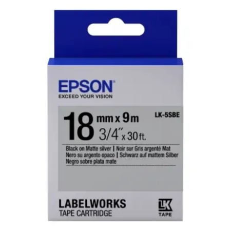 Витратні матеріали для друкувальних пристроїв EPSON Tape - LK-5SBE Black/Matt Sil (C53S655013)