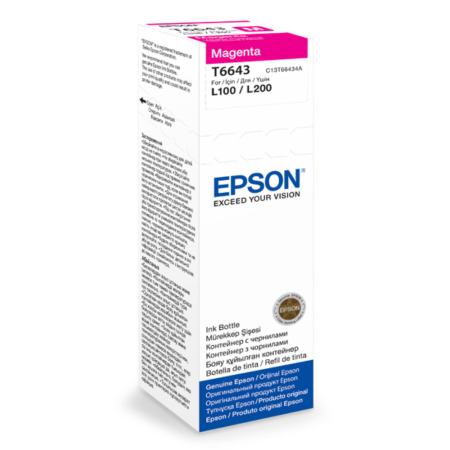 Витратні матеріали для друкувальних пристроїв EPSON L100 Magenta ink bottle 70ml (C13T66434A)