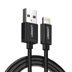 кабель Lightning To USB-A 2.0 1M Black MFi charging&data syn, Aluminum case + Nylon US199/60156