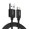 кабель Lightning To USB-A 2.0 1M Black MFi charging&data syn, Aluminum case + Nylon US199/60156. Photo 1