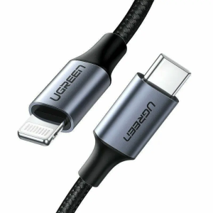 кабель Lightning To USB-C 2.0 1M Black MFi charging&data syn, Aluminum case + Nylon US304/60759
