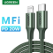 кабель Lightning To USB-C 2.0 1M Dark Green MFi charging&data syn, Aluminum case + Nylon US304/80564. Photo 1