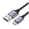 кабель Micro USB To USB-A 2.0 1M Black charging&data syn, Aluminum case + Nylon braided US290/60146. Photo 1
