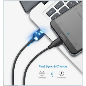 Кабель USB-C 2.0 To USB-A 2.0 1.5M Black charging&data syn, support QC3.0/AFC/FCP    US287/60117. Photo 2