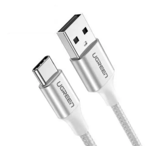 кабель USB-C To USB-A 2.0 1M Silver charging&data syn, Aluminum case + Nylon braided US288/60131