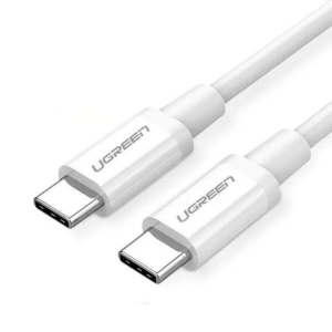 кабель USB-C 2.0 To USB-C 2.0 60W 1M White support PD3.0/QC4.0, ABS Case+TPE Jacket US264/60518