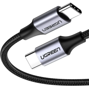 кабель USB-C 2.0 To USB-C 2.0 60W 1M Black support PD3.0/QC4.0, Aluminum case with braid US261/50150