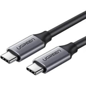 кабель USB-C 3.1 To USB-C 3.1 60W 1M Gray support PD3.0/QC4.0 Aluninum alloy case+TPE US161/50751