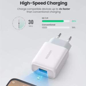 Зарядний пристрій USB-A QC3.0 18W White QC3.0 Output: 5V-3A、9V-2A、12V-1.5A CD122/10133. Photo 3 Зарядний пристрій USB-A QC3.0 18W White QC3.0 Output: 5V-3A、9V-2A、12V-1.5A CD122/10133. Photo 3
