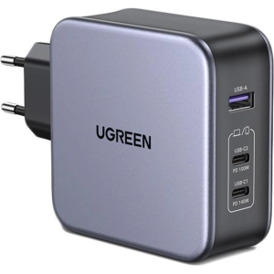 Зарядний пристрій GanTech USB-A+2*USB-C 140W Black with USB-C to USB-C Cable 1.5M CD289/90549