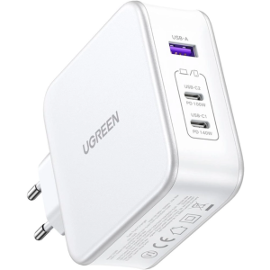 Зарядний пристрій GanTech USB-A+2*USB-C 140W White with USB-C to USB-C Cable 1.5M CD289/15339