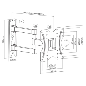 Кронштейн Brateck KLA27-223, 23