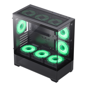 Корпус Micro-ATX без блока живлення  pered Glass,Mesh,USB2.0x2,USB3.0x1,COMBO AUDIO Vista MB. Photo 3