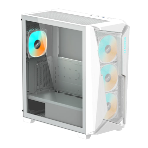 Корпус без БЖ Mid Tower RGB Fusion up to E-ATX MB  Full-Size Tempered Glass Both Side Panel4x120mm FA GIGABYTE C301 GLASS WHITE V2. Photo 2
