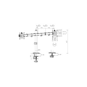 Кронштейн Brateck LDT66-C024 для двох моніторів, 1 7
