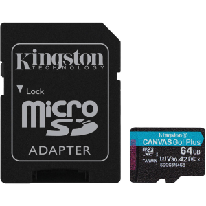 Карта пам'яті 64GB microSDXC C10 A2 Canvas Go!  170R/70W UHS-I, U3, V30 + adapter SDCG3/64GB