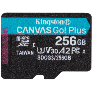 Карта пам'яті 256GB microSDXC C10 A2 Canvas Go!  170R/90W UHS-I, U3, V30 w/o adapter SDCG3/256GBSP