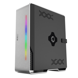Корпус mini ITX case з бж ITX 180W 80+ Bronze  Aluminium  alloy + mesh cover 2 usb 3.0 + 1 Type-C Violin Silver. Photo 2
