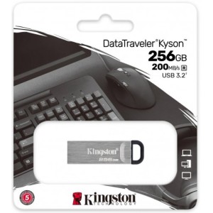 Флеш пам'ять DataTraveler Kyson 256GB USB 3.2 Silv er/Black DTKN/256GB. Photo 2