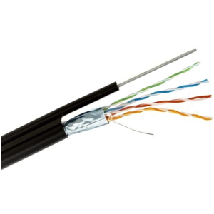 Кабель FTP кат.5е, PE, 4 пари, 4x2x0.50, з тросом,  305м, чорний 4300. Photo 2 Кабель FTP кат.5е, PE, 4 пари, 4x2x0.50, з тросом,  305м, чорний 4300. Photo 2