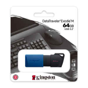 Флеш пам'ять 64GB USB 3.2 Gen1 DataTraveler Exodia M (Black + Blue) DTXM/64GB