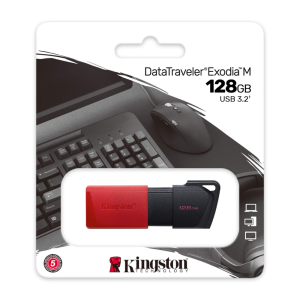 Флеш пам'ять 128GB USB3.2 Gen1 DataTraveler Exodia M (Black + Red) DTXM/128GB