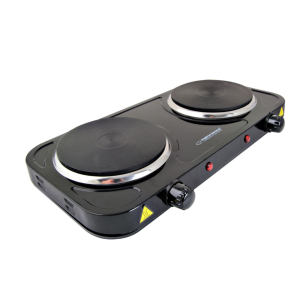 Електроплитка настільна 2000W, Black, 2 комфорки кожна діаметром 15,5 см, обмінна гарантія EKH010K Electric Hot Plate. Photo 3