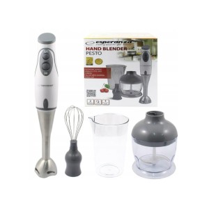 Блендер ручний, сірий, 450Вт, подрібнювач 500мл,  вінчик, пластик. стакан 750 мл, обмінна гарантія EKM003E Pesto grey. Photo 2