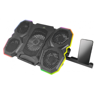 Підставка під ноутбук з RGB підсвічуванням з підст авкою для мобільного телефону EGC107 Breva Notebook Cooling Pad EGC107 Br. Photo 2