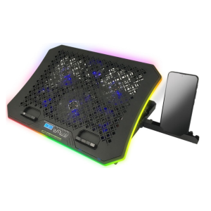 Підставка під ноутбук з RGB підсвічуванням з підст авкою для мобільного телефону EGC109 Galerne Notebook Cooling Pad EGC109 Ga. Photo 2