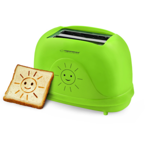 Тостер 3w1 смаження/розігрів/розмороження 750W, Green, 2 зображення на тості, 7 режимів EKT003 Toster Smiley 750W. Photo 2