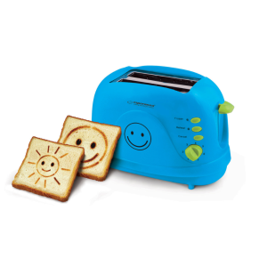 Тостер 3w1 смаження/розігрів/розмороження 750W,  Blue, 2 зображення на тості, 7 режимів EKT003B Toaster Smiley 750W
